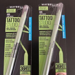 TWO MAYBELLINE EYELINERS - LIMITED EDITION LIME SMASH